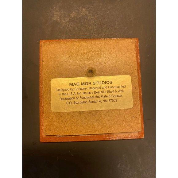 Vintage Mag Mor KOKOPELLI Dancing Native Trivet Tile By Christine Fitzgerald - Picture 2 of 4